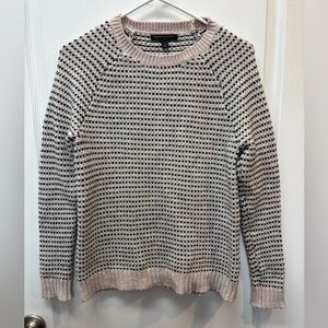 Banana Republic Textured & Patterned Knit Sweater in Black & Cream Unisex SMALL